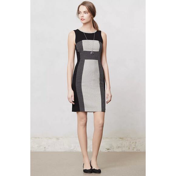 Anthropologie Yoana Baraschi Channeled Dots Column Shift Dress- 6 - Picture 1 of 11